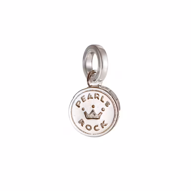 Mother-of-pearl stick-of-rock sterling silver charm
