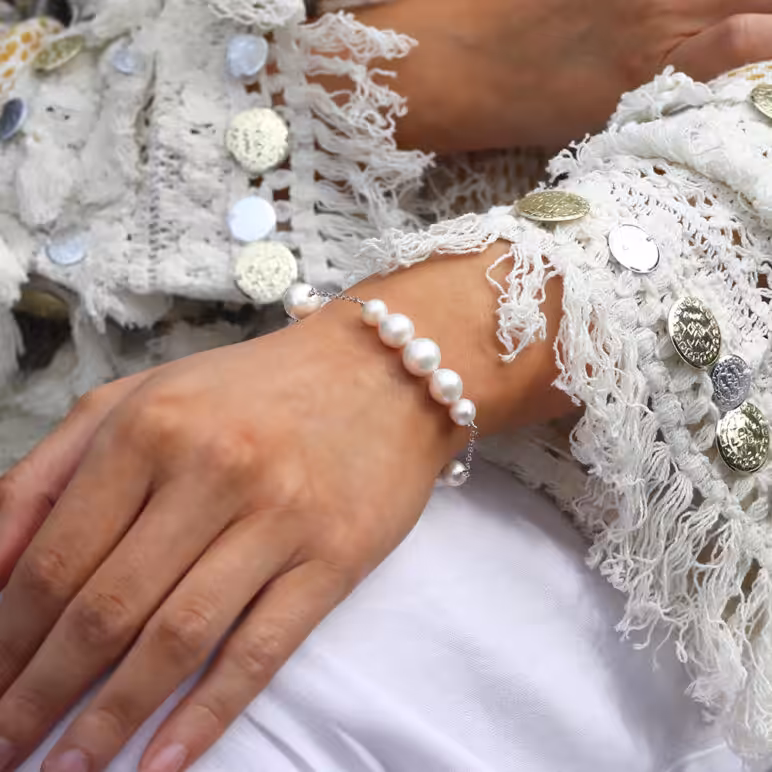 Jersey Pearl Edison Silver chain Bracelet
