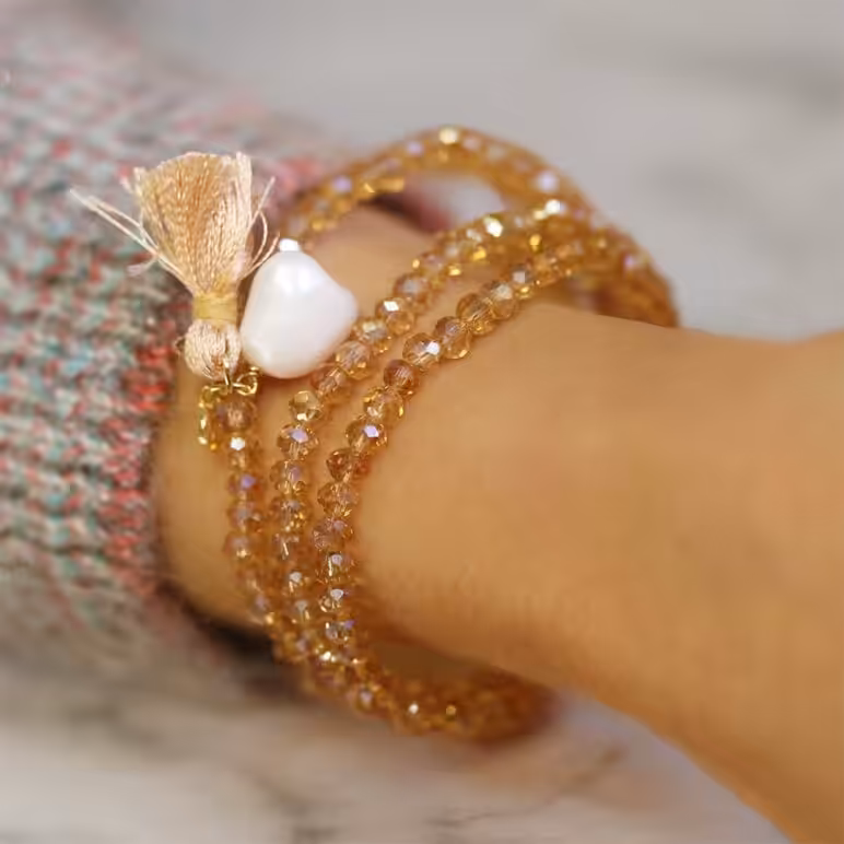 12mm white baroque freshwater pearl crystal yellow gold plate sterling silver necklace or bracelet on elastic