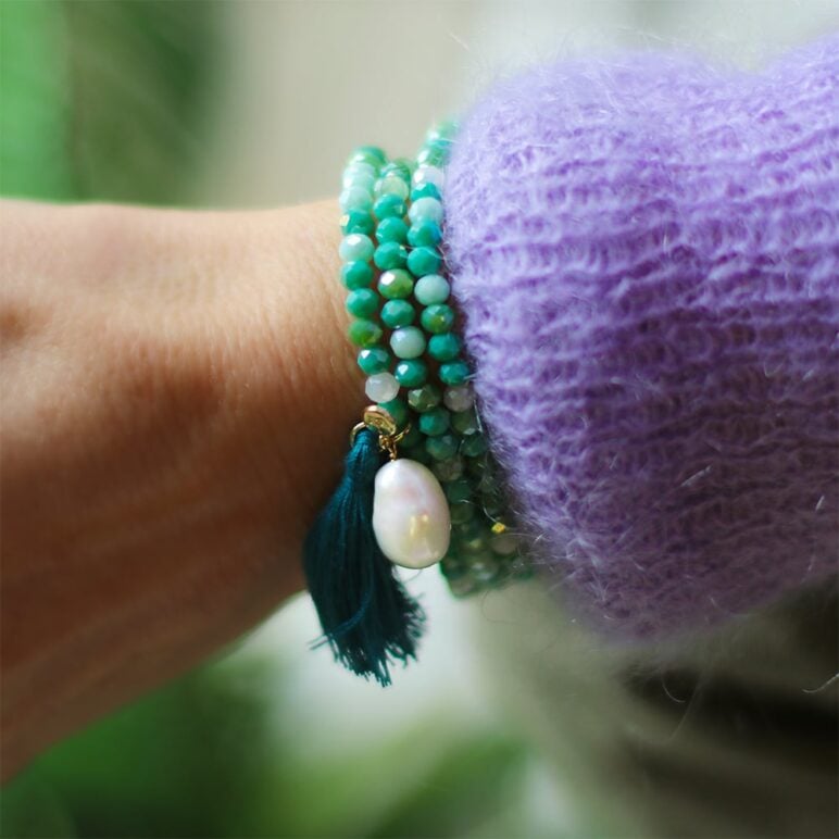 12mm white baroque freshwater pearl crystal yellow gold plate sterling silver necklace or bracelet on elastic