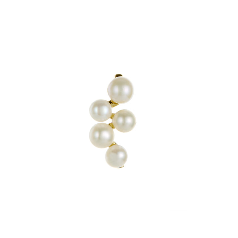 3-4mm Freshwater button and Keshi pearls set on yellow gold-plated Sterling Silver silver stud
