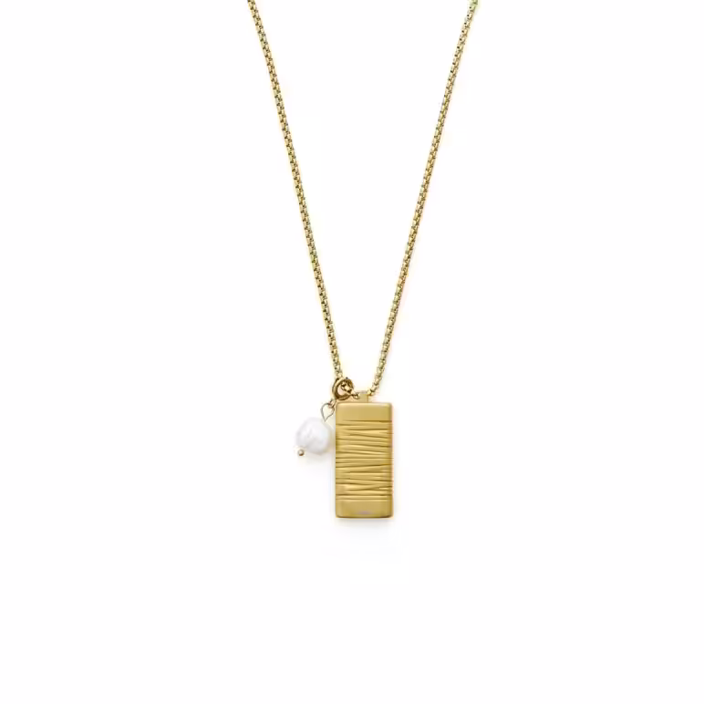 9mm white baroque freshwater pearl beach design yellow gold plated stainless steel pendant
