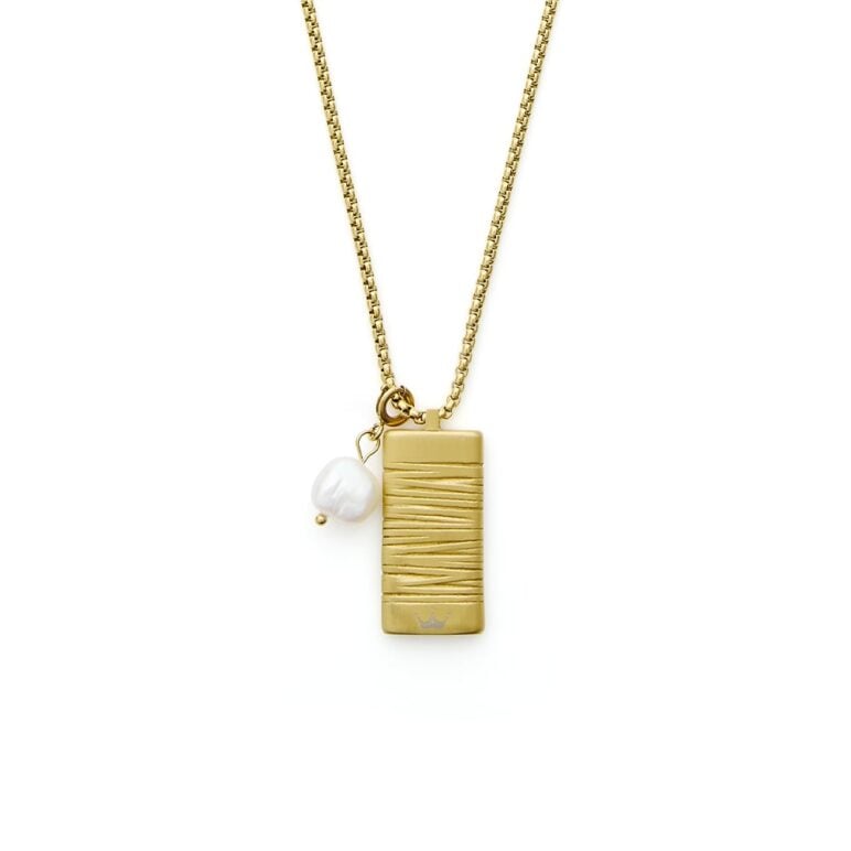 9mm white baroque freshwater pearl beach design yellow gold plated stainless steel pendant