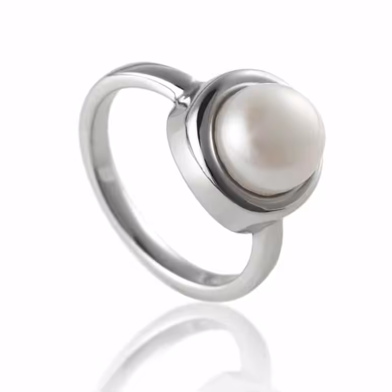Jersey Pearl Alice White Freshwater Pearl Ring