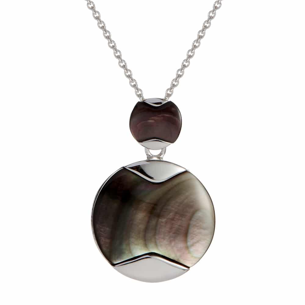 Dune Silver Tahitian Mother of Pearl Double Pendant