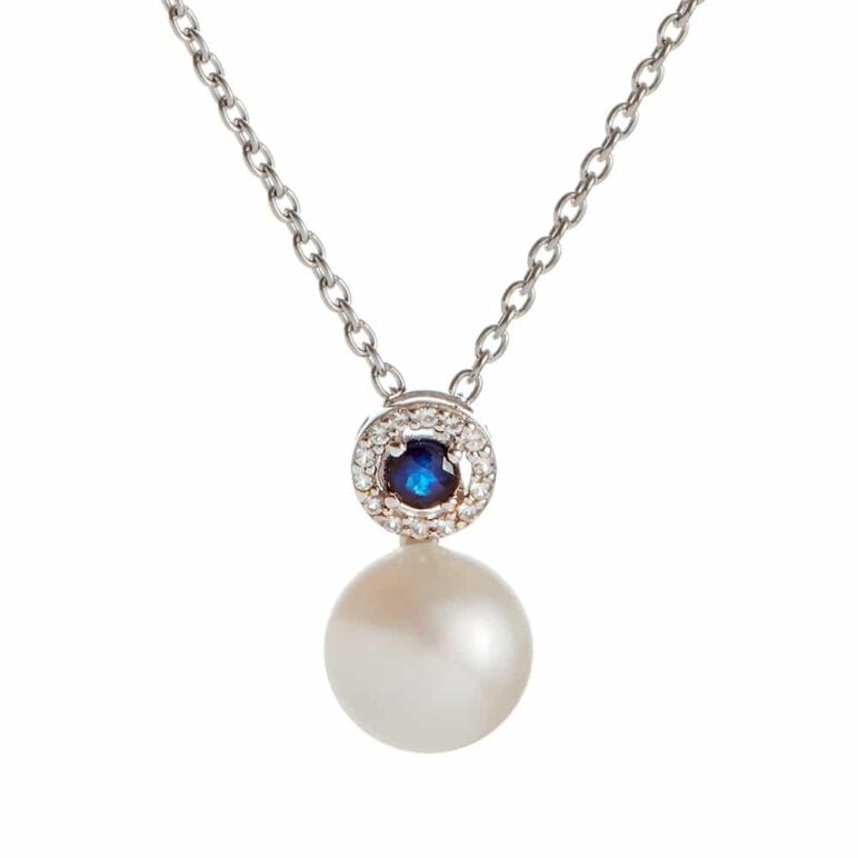 Amberley Blue Sapphire and Pearl Pendant