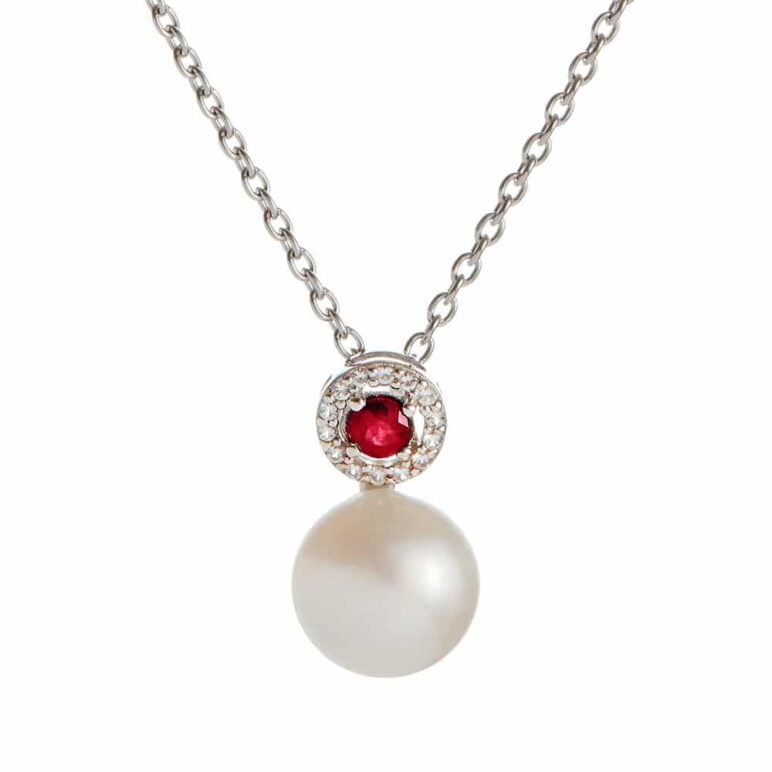 Amberley Ruby and Pearl Pendant