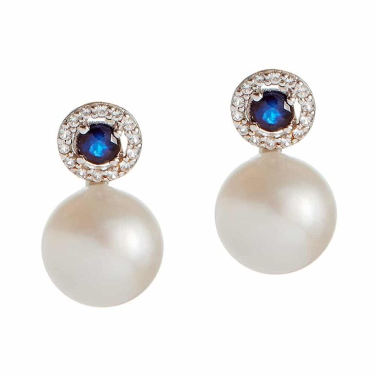 Amberley Blue Sapphire and Pearl Earrings