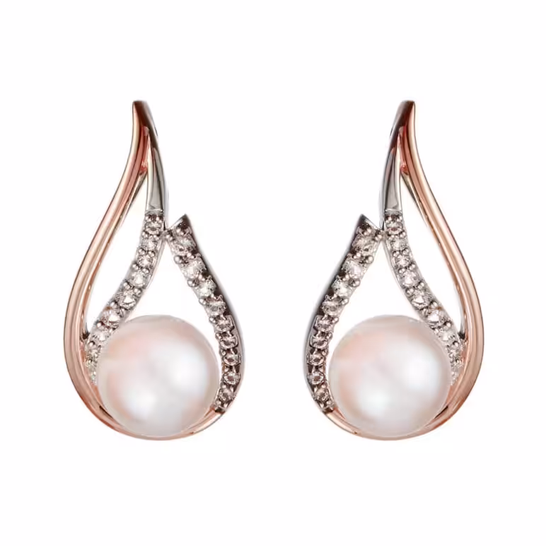 Camrose Wave Pearl Stud Earring