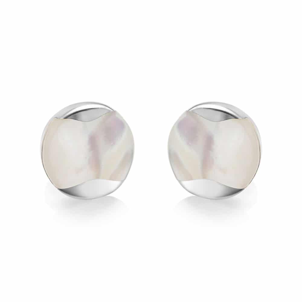 Dune Silver Large South Sea Mother of Pearl Stud Earring