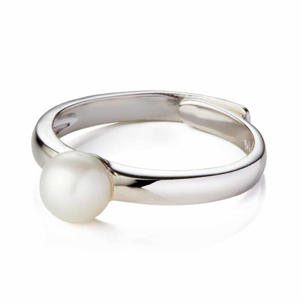 My First Pearl Silver Adjustable Ring