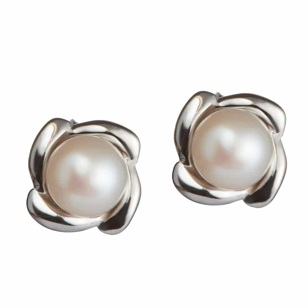 Hoop Pearl Stud Earrings