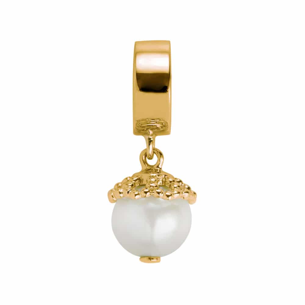 Emma-Kate Yellow Gold Pearl Charm