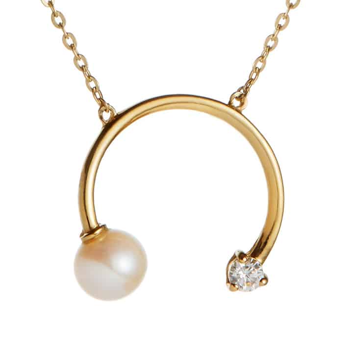 Sirene Gold Pearl Circle Pendant