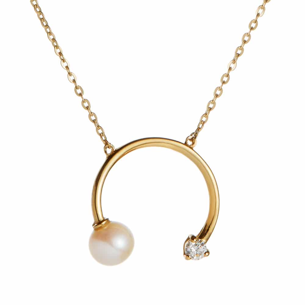 Sirene Gold Pearl Circle Pendant