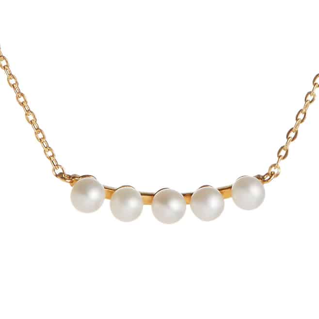 Sirene Gold Pearl Bar Necklace