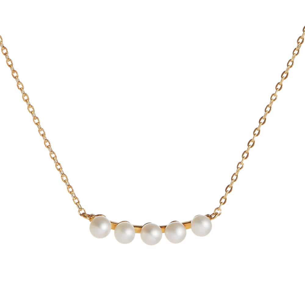 Sirene Gold Pearl Bar Necklace
