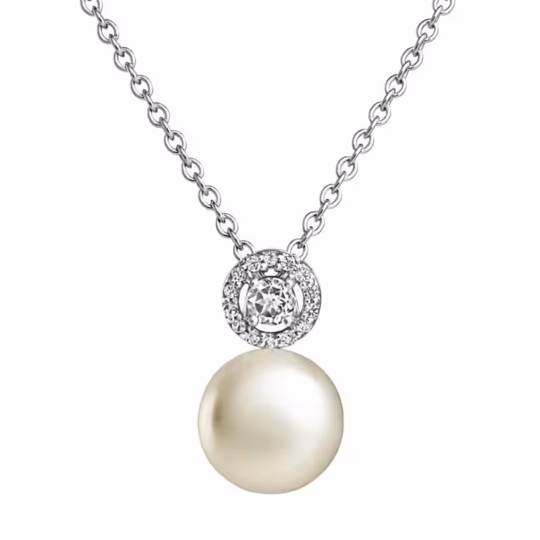 Amberley Halo Pearl Pendant
