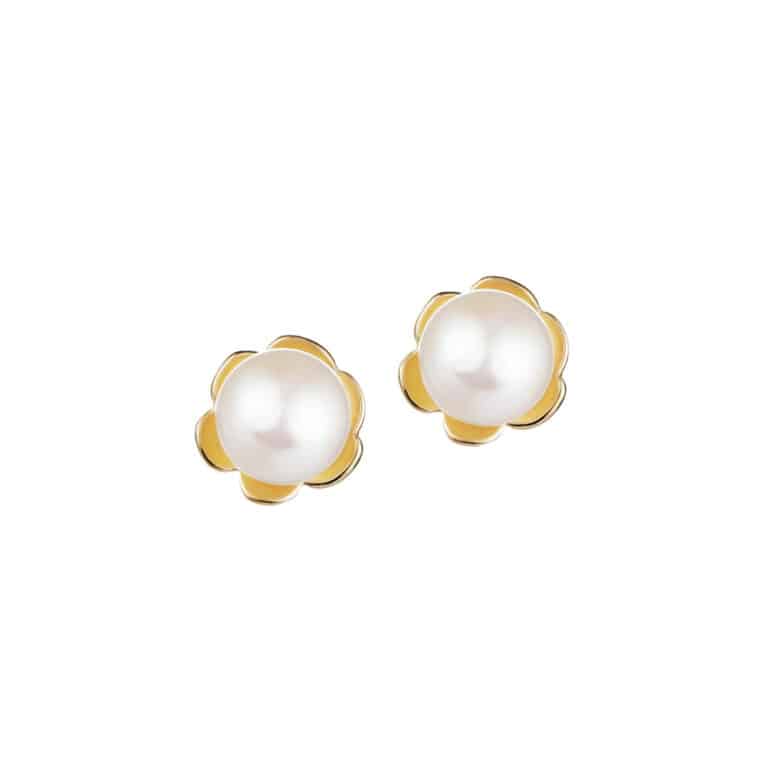 Akoya Flower Pearl Stud Earrings