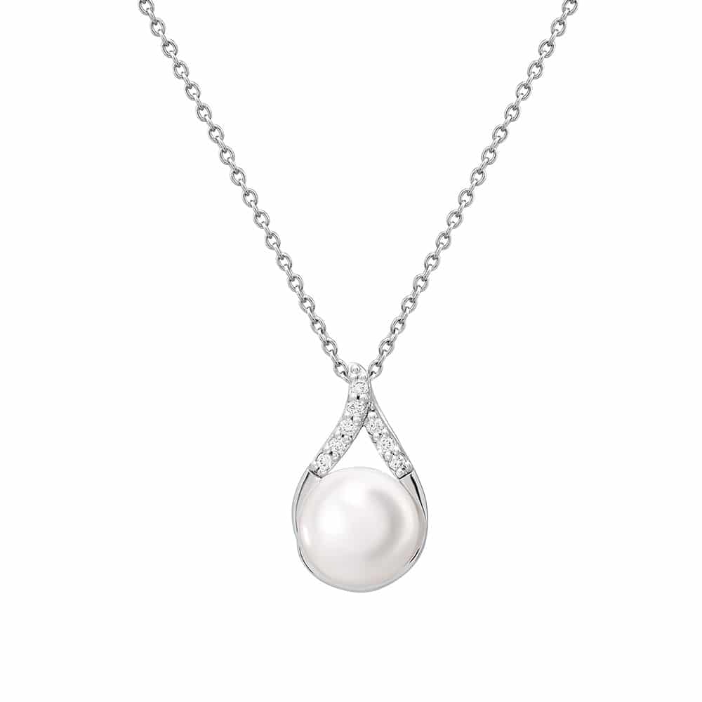 Akoya Pearl White Gold Diamond Pendant