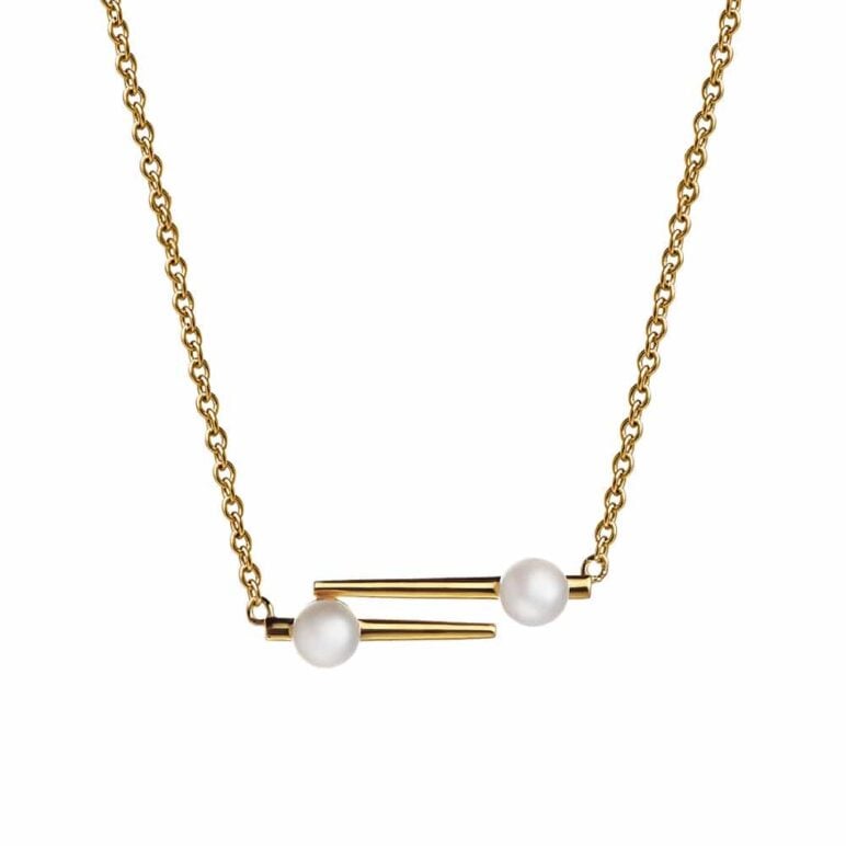 Ava Yellow Gold Pearl Necklace