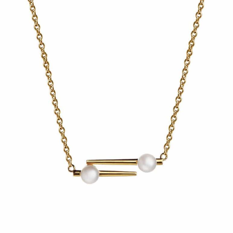 Ava Yellow Gold Pearl Necklace