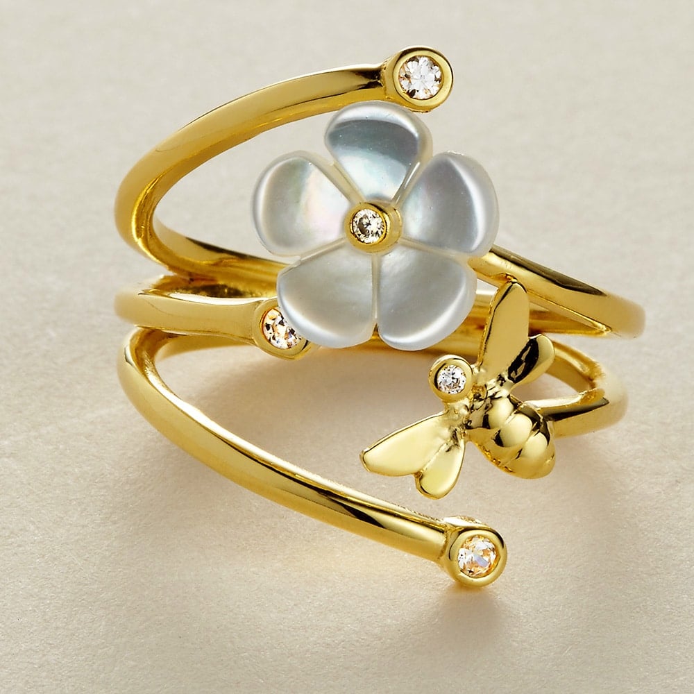Blossom Mother of Pearl Adjustable Ring