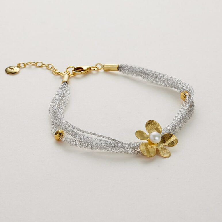 Blossom Daisy Silver and Pearl Bracelet