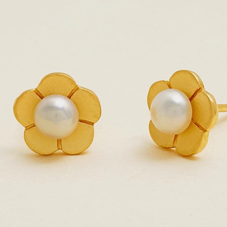 Blossom Buttercup Pearl Studs
