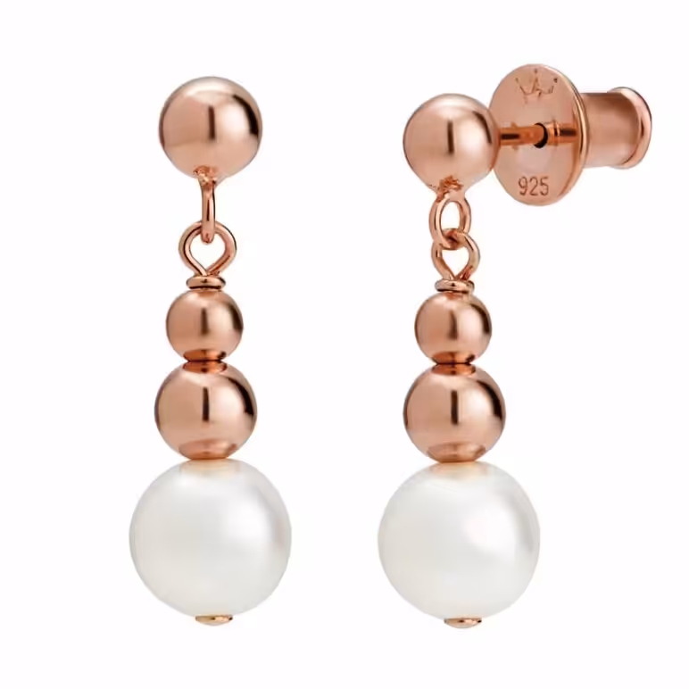 Coast Rose Gold Pearl Earrings