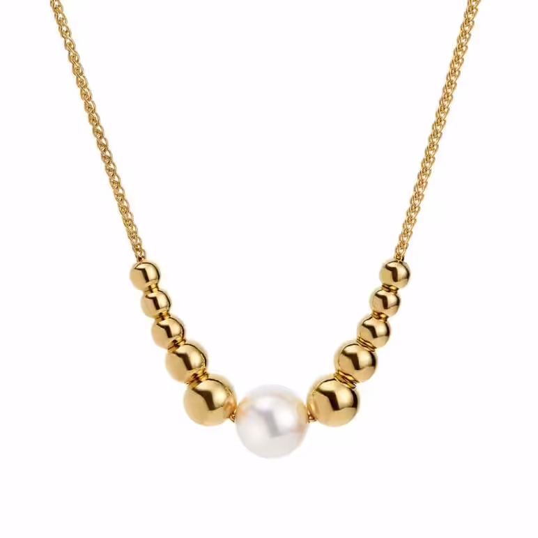 Coast Yellow Gold Pearl Necklace