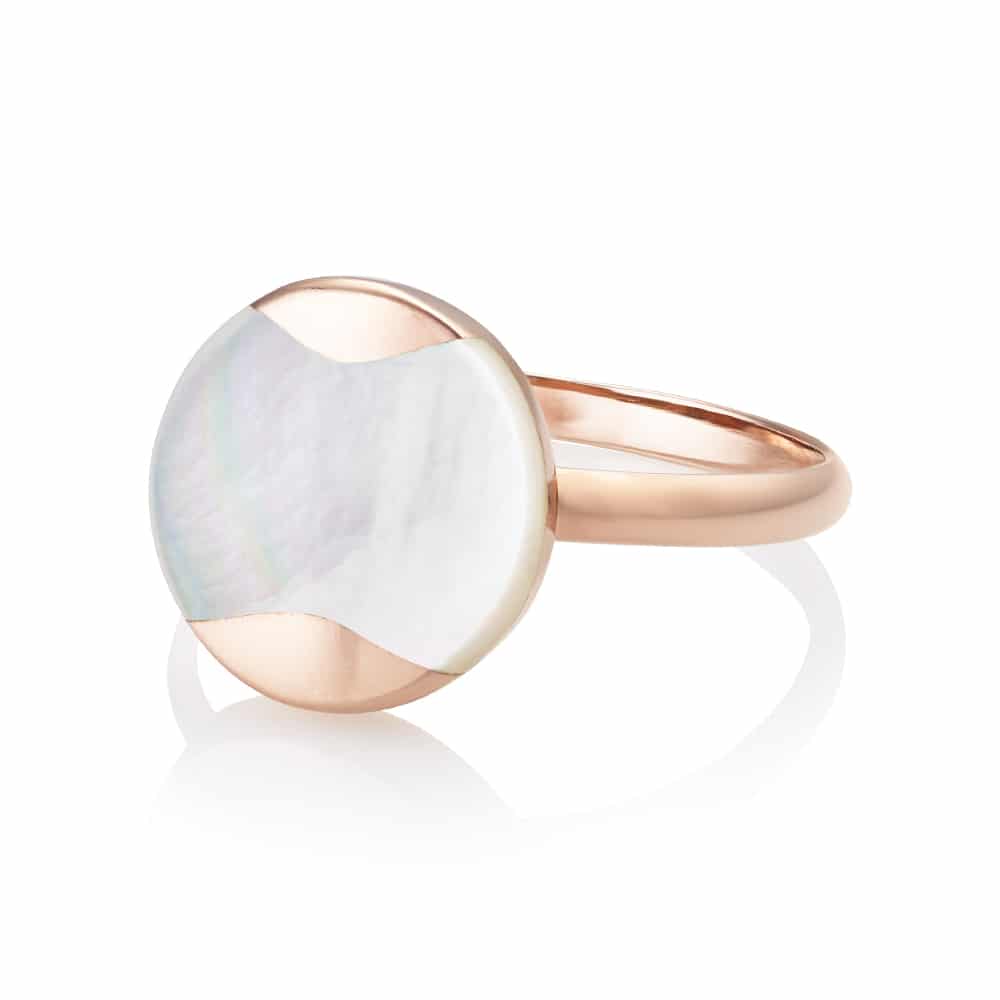 Dune Rose Gold Southsea Mother of Pearl Ring