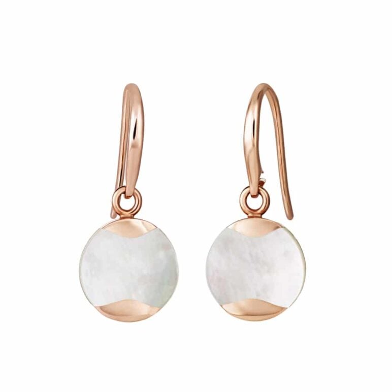 Dune Rose Gold South Sea Mother of Pearl Drop Earrings