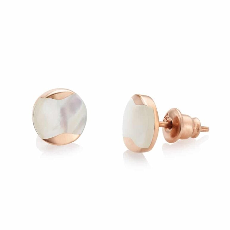 Dune Rose Gold South Sea Mother of Pearl Earrings