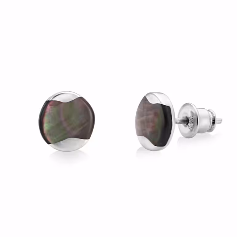 Dune Silver Tahitian Mother of Pearl Earrings
