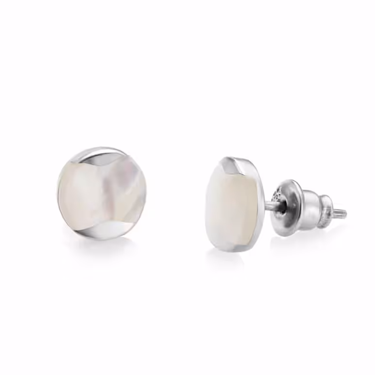 Dune Silver South Sea Mother of Pearl Stud Earrings