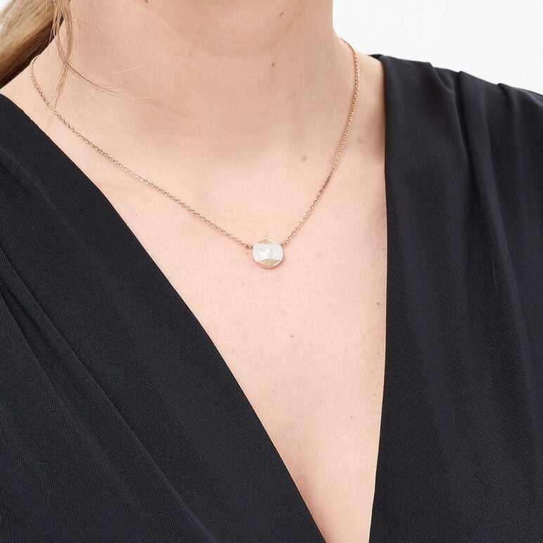 Dune Rose Gold South Sea Mother of Pearl Necklace
