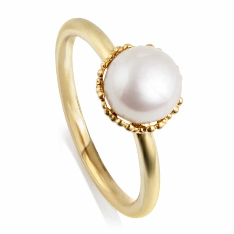 Emma-Kate Yellow Gold Pearl Ring
