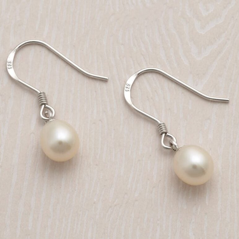 Hook White Freshwater Pearl Earrings