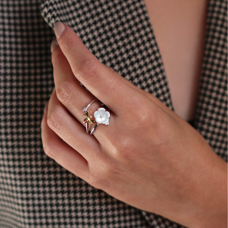 Blossom Mother of Pearl Adjustable Ring