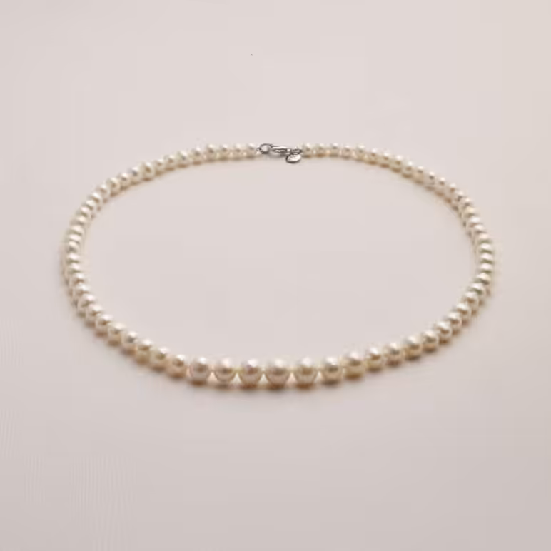 4-8mm Graduated Signature White Pearl Necklace
