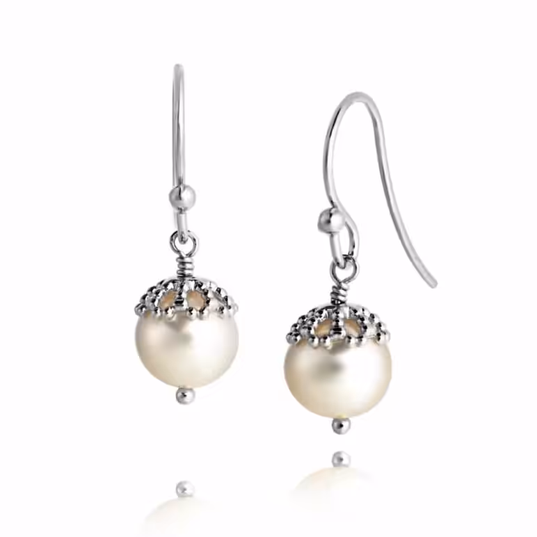 Emma-Kate Silver Pearl Drops