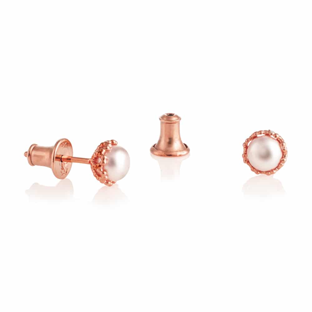 Emma-Kate Rose Gold Pearl Studs