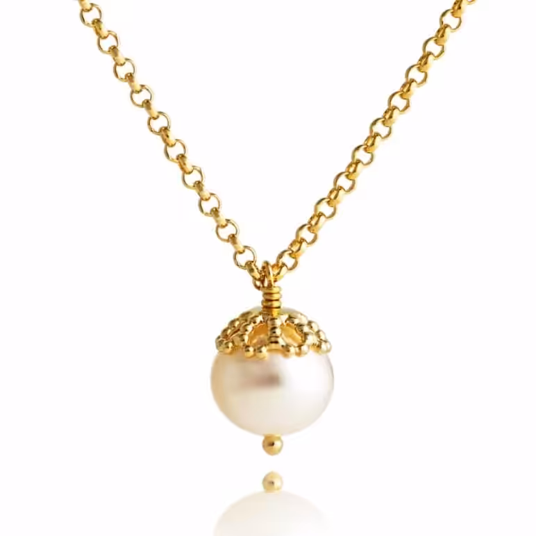 Emma-Kate Yellow Gold Pearl Pendant