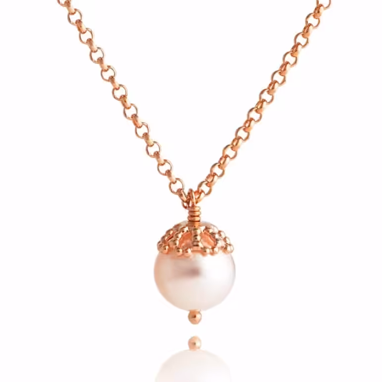 Emma-Kate Rose Gold Pearl Pendant