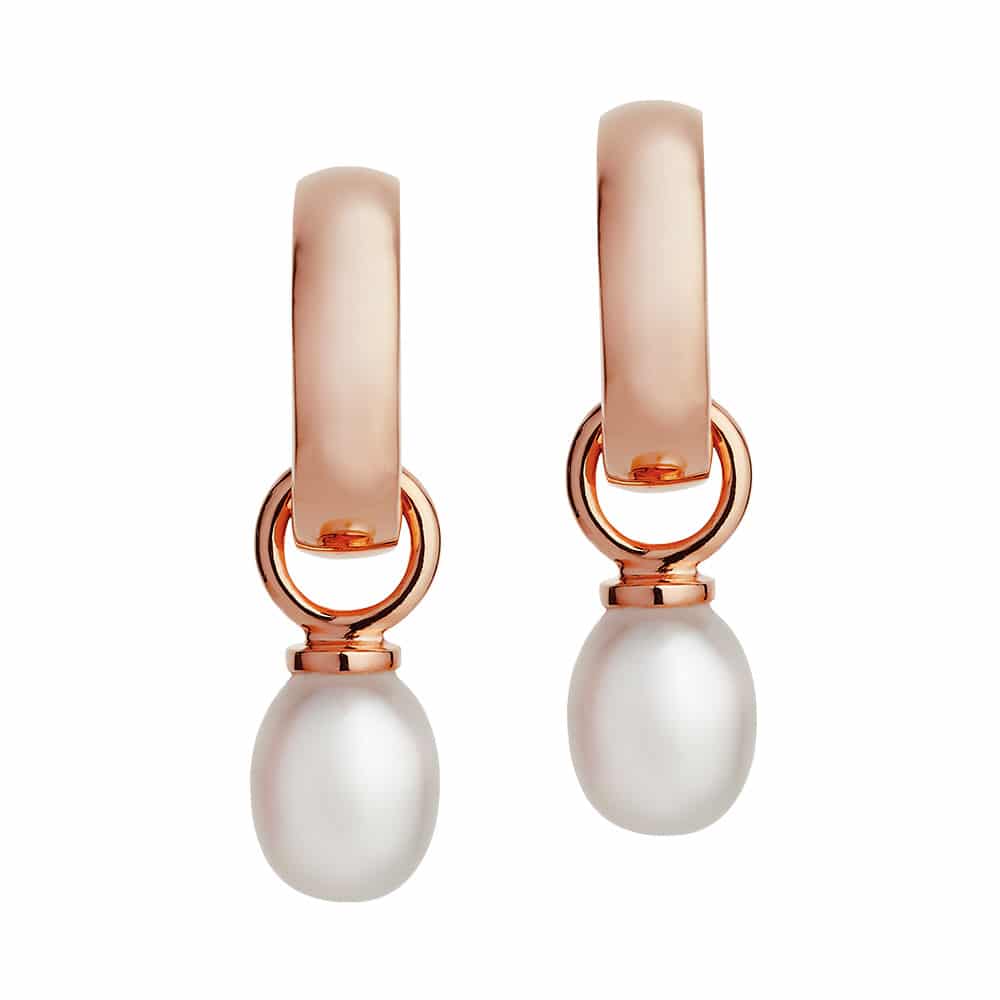 Viva Rose Gold Pearl Earrings