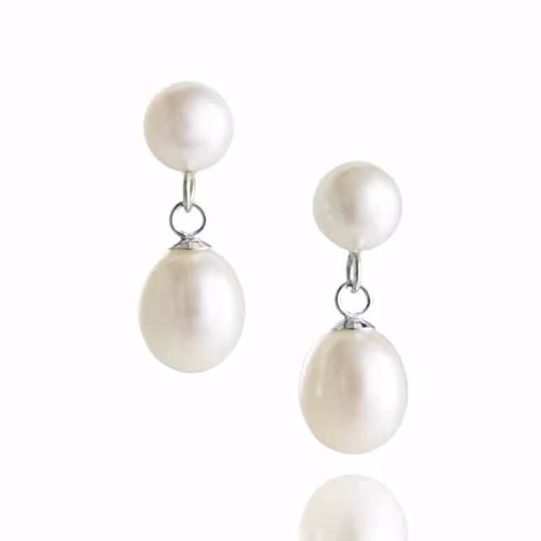 Dew Drop White Pearl Earrings