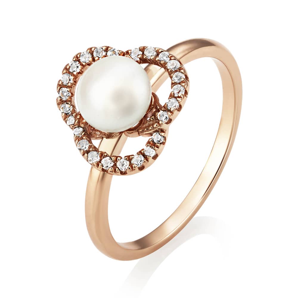 Marette Tau Rose Gold Pearl Ring