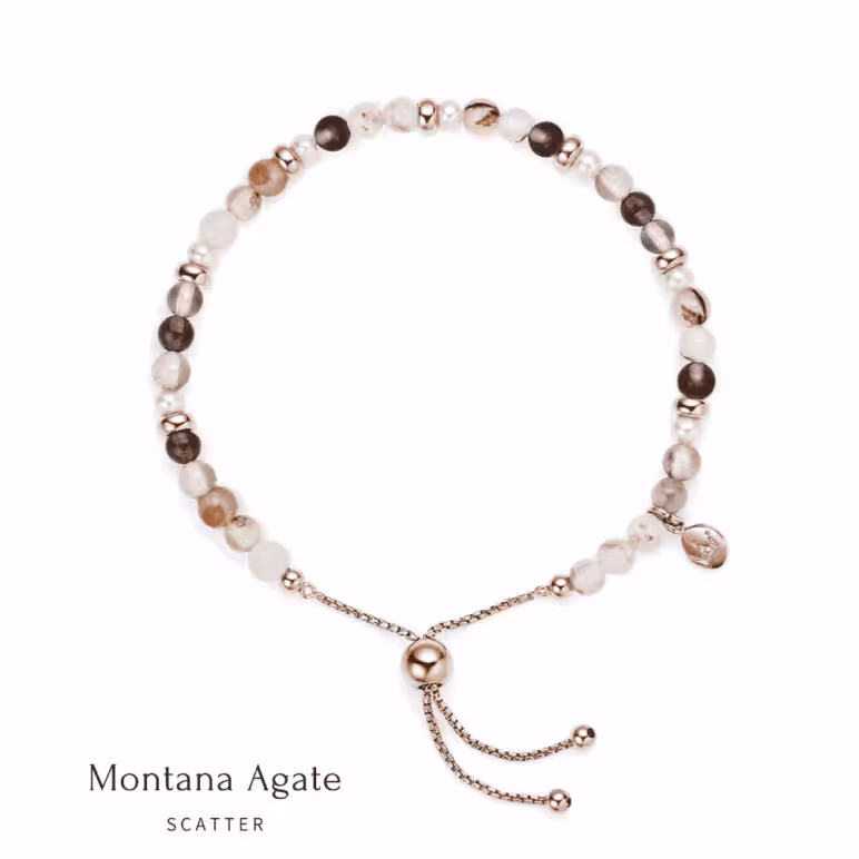 Sky Scatter Pearl Bracelet Montana Agate