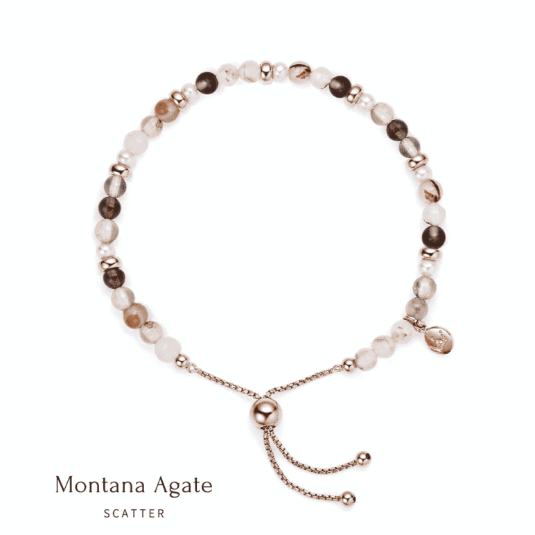 Sky Scatter Pearl Bracelet - Montana Agate